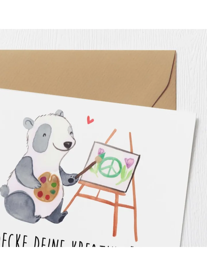 Mr. & Mrs. Panda Sonstige Gutscheine<Gutschein Kunstworkshop Kreativität mit Spruch in Weiß