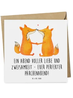 Mr. & Mrs. Panda Sonstige Gutscheine<Gutschein Perfekter Pärchenabend mit Spruch in Weiß