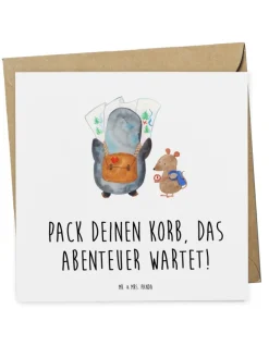 Mr. & Mrs. Panda Sonstige Gutscheine<Gutschein Picknick Abenteuer mit Spruch in Weiß