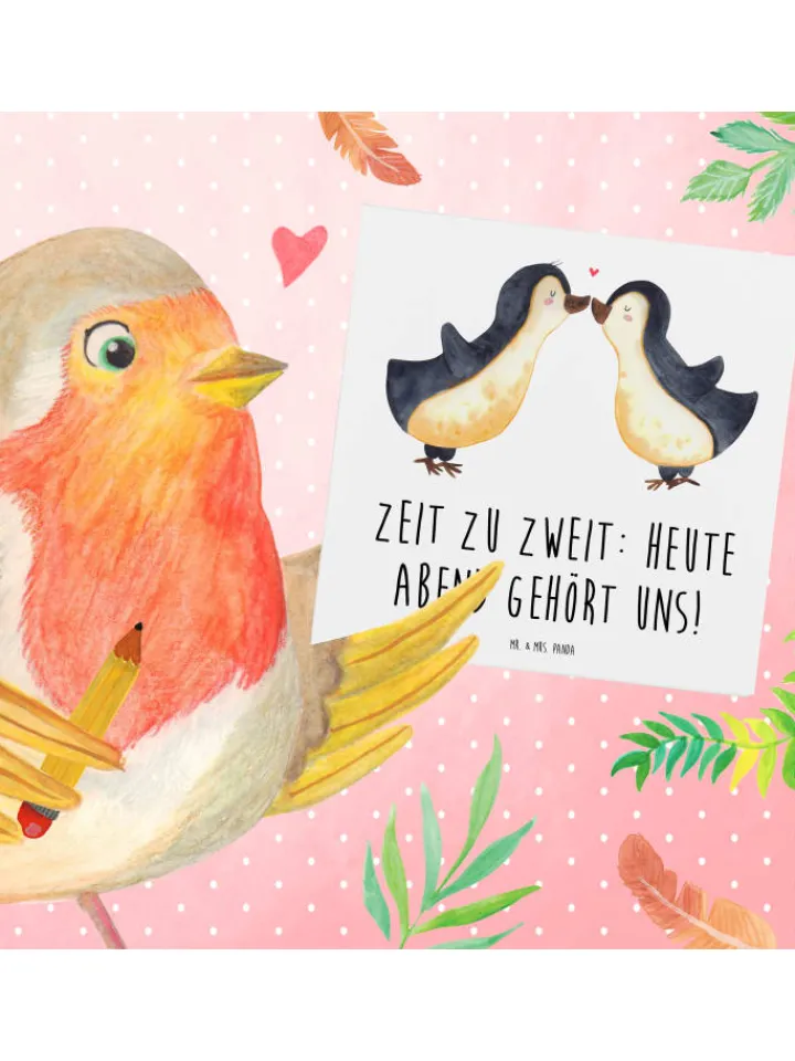 Mr. & Mrs. Panda Sonstige Gutscheine<Gutschein Pärchenabend mit Spruch in Weiß
