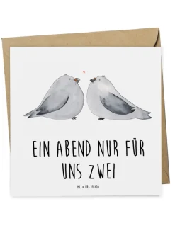 Mr. & Mrs. Panda Sonstige Gutscheine<Gutschein Pärchenabend ZweiMenschkeit mit Spruch in Weiß