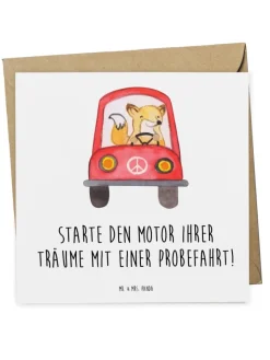 Mr. & Mrs. Panda Sonstige Gutscheine<Gutschein Probefahrt im Traumauto mit Spruch in Weiß