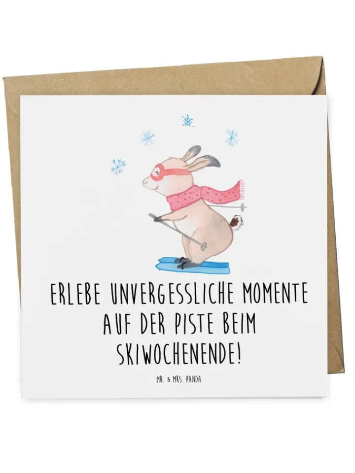 Mr. & Mrs. Panda Sonstige Gutscheine<Gutschein Skiwochenende mit Spruch in Weiß