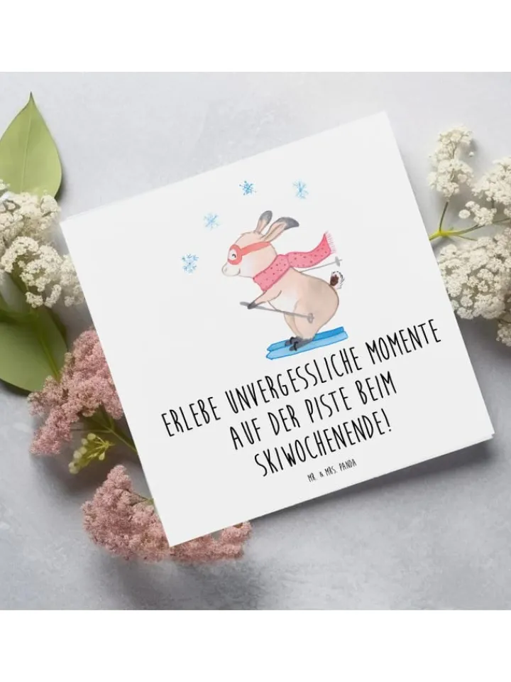 Mr. & Mrs. Panda Sonstige Gutscheine<Gutschein Skiwochenende mit Spruch in Weiß