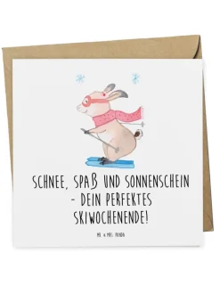 Mr. & Mrs. Panda Sonstige Gutscheine<Gutschein Skiwochenende Spaß mit Spruch in Weiß