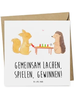 Mr. & Mrs. Panda Sonstige Gutscheine<Gutschein Spieleabend Glück mit Spruch in Weiß