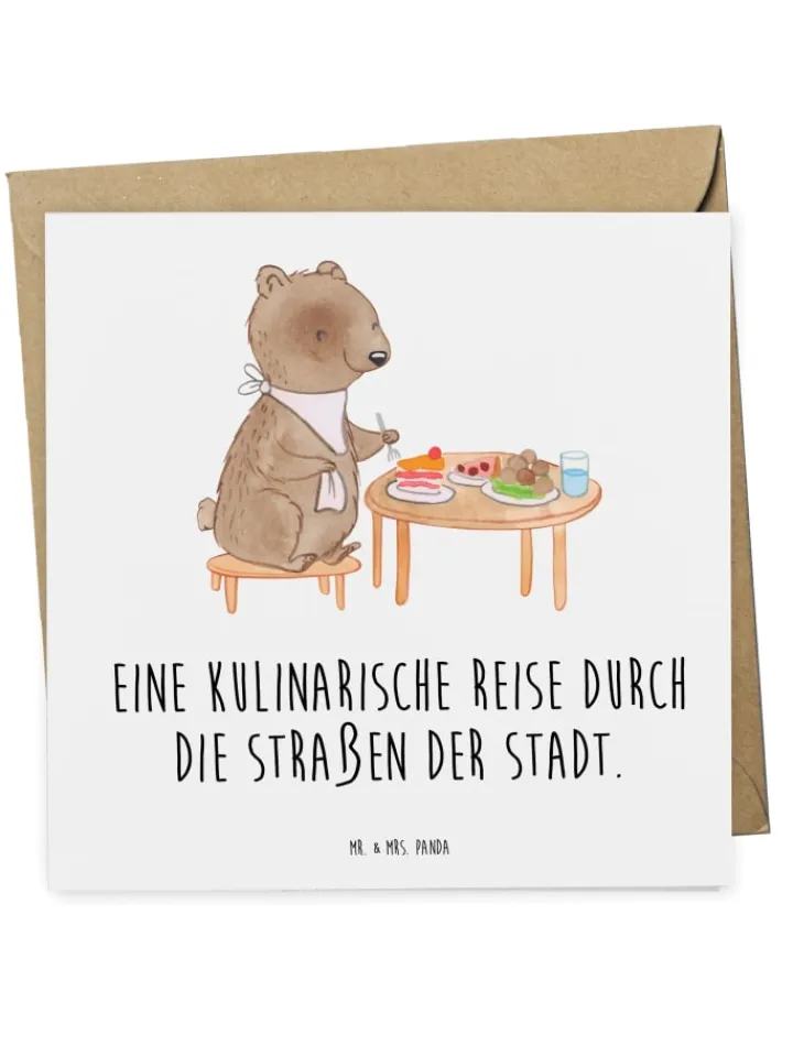 Mr. & Mrs. Panda Sonstige Gutscheine<Gutschein Street Food Tour mit Spruch in Weiß