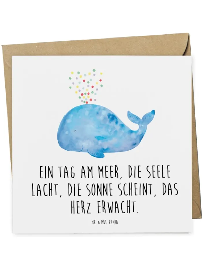 Mr. & Mrs. Panda Sonstige Gutscheine<Gutschein Tagesausflug ans Meer mit Spruch in Weiß