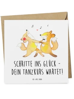 Mr. & Mrs. Panda Sonstige Gutscheine<Gutschein Tanzkurs Glück mit Spruch in Weiß