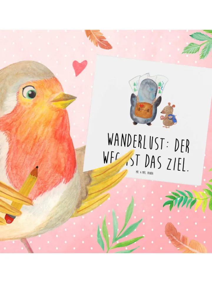 Mr. & Mrs. Panda Sonstige Gutscheine<Gutschein Wanderung Lebensweg mit Spruch in Weiß