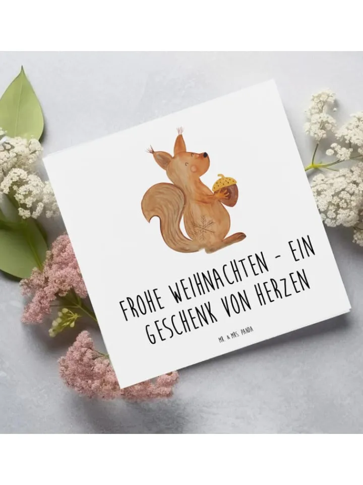 Mr. & Mrs. Panda Sonstige Gutscheine<Gutschein Weihnachten Geschenk Herz mit Spruch in Weiß
