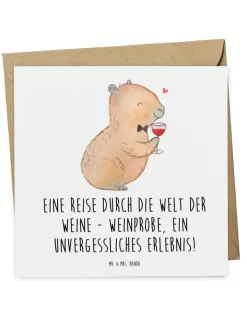 Mr. & Mrs. Panda Sonstige Gutscheine<Gutschein Weinprobe Reise mit Spruch in Weiß