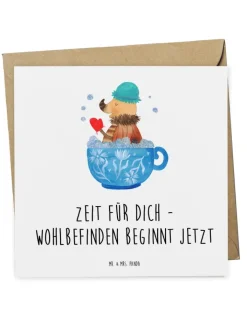 Mr. & Mrs. Panda Sonstige Gutscheine<Gutschein Wellness Zeit mit Spruch in Weiß