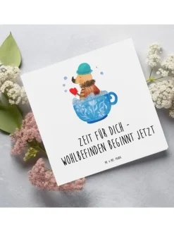 Mr. & Mrs. Panda Sonstige Gutscheine<Gutschein Wellness Zeit mit Spruch in Weiß