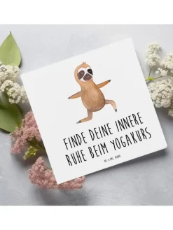 Mr. & Mrs. Panda Sonstige Gutscheine<Gutschein Yogakurs Frieden mit Spruch in Weiß