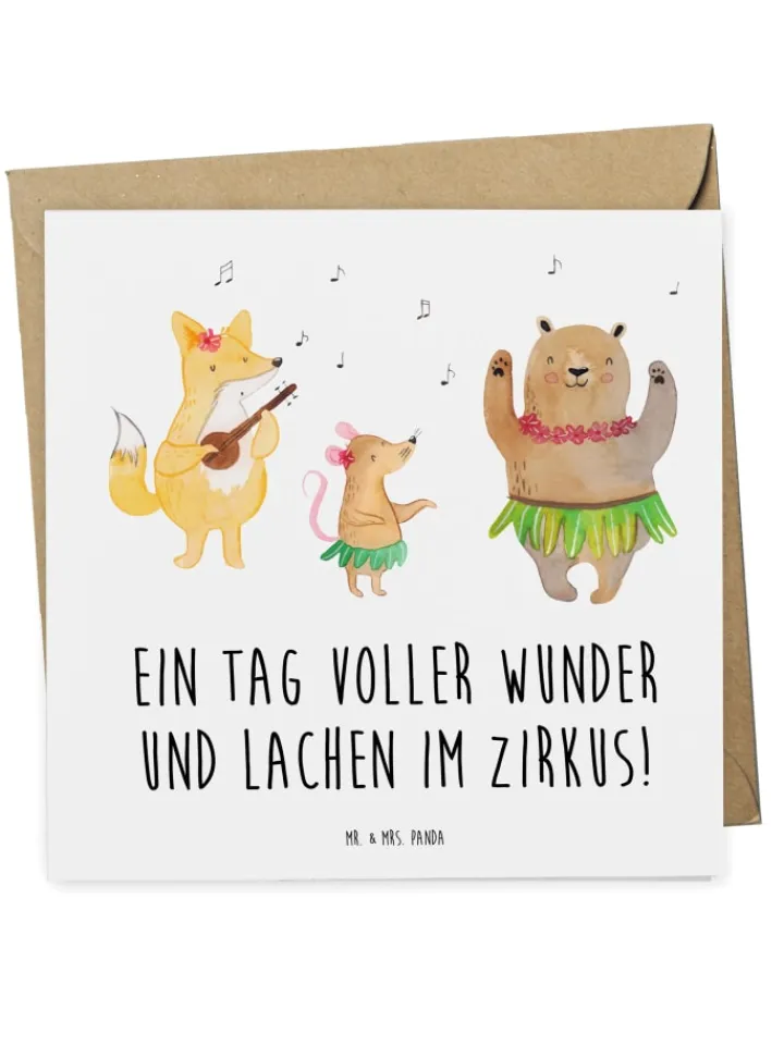 Mr. & Mrs. Panda Sonstige Gutscheine<Gutschein Zirkusbesuch Freude mit Spruch in Weiß