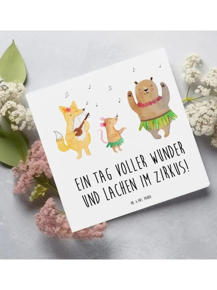 Mr. & Mrs. Panda Sonstige Gutscheine<Gutschein Zirkusbesuch Freude mit Spruch in Weiß