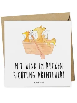 Mr. & Mrs. Panda Sonstige Gutscheine<Gutscheinkarte Segelbootstour Abenteuer mit Spruch in Weiß