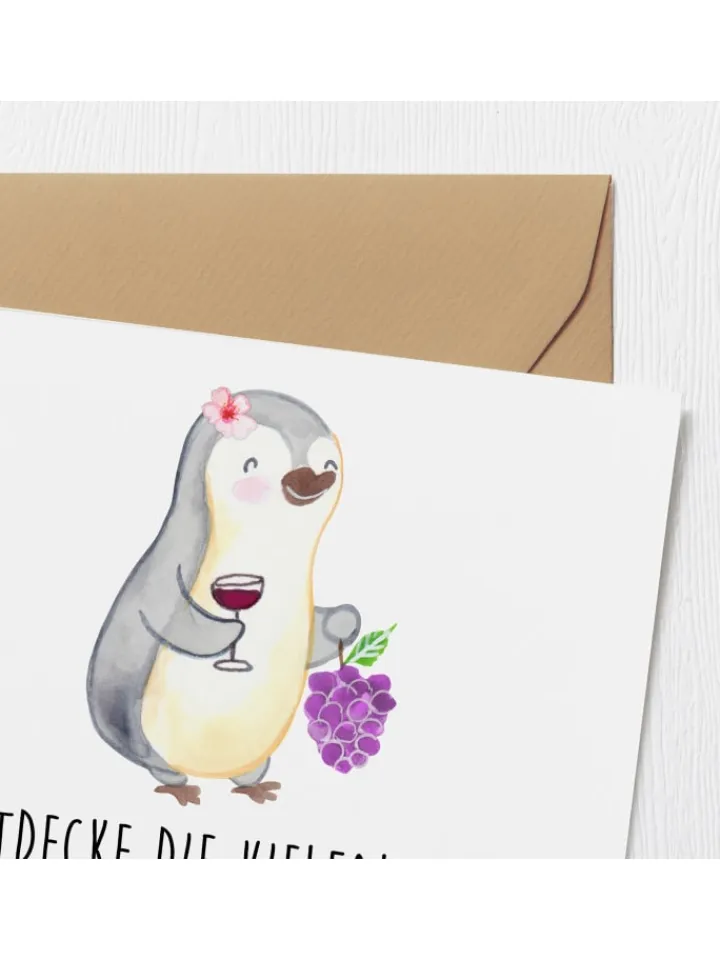 Mr. & Mrs. Panda Sonstige Gutscheine<Gutscheinkarte Weinprobe Vielfalt mit Spruch in Weiß
