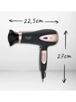 Adler Europe Pflege & Gesundheit<Haartrockner "AD 2248" in Schwarz/ Rosa