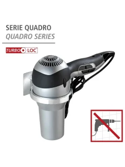 Wenko Badaccessoires<Haartrocknerhalter "Turbo-loc" in Silber - (B)13 x (H)7 x (T)2,5 cm