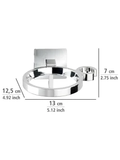 Wenko Badaccessoires<Haartrocknerhalter "Turbo-loc" in Silber - (B)13 x (H)7 x (T)2,5 cm