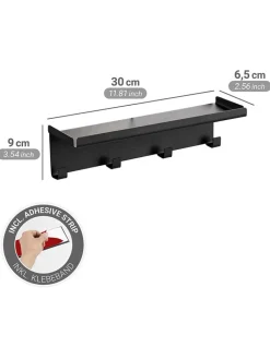Wenko Badaccessoires<Hakenleiste "Ima" in Schwarz - (L)30 cm