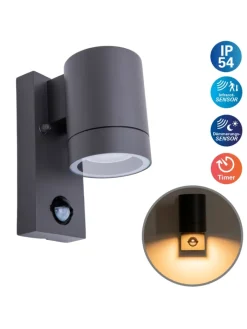 näve Außenleuchten<Halogen Außenwandleuchte "ROMBE" in anthrazit