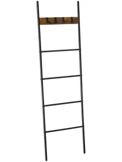 Songmics Regale & Schränke<Handtuchleiter in Braun/ Schwarz - (B)44 x (H)160 cm