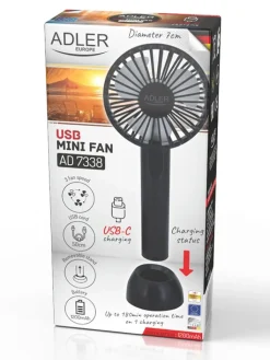 Adler Klima & Haushalt<Hand-Ventilator "AD 7338" in Schwarz