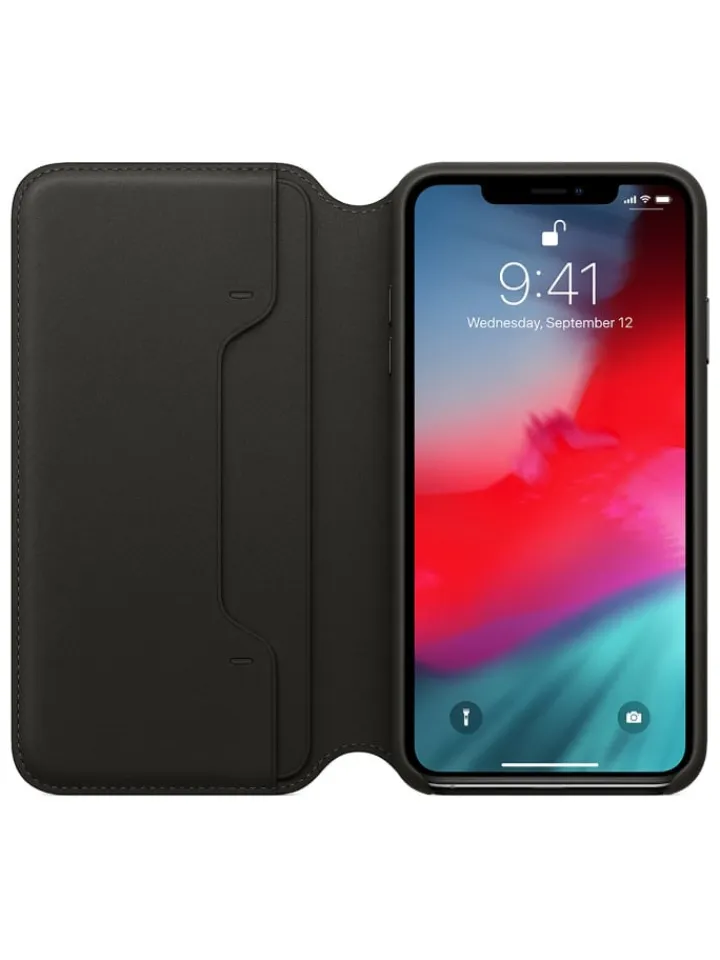 Apple Smartphones & Zubehör<Handyhülle Leder Folio Case für iPhone XS Max MRX22ZM/A in schwarz