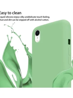 cadorabo Smartphones & Zubehör<Handykette für Apple iPhone XR Hülle in LIQUID HELL GRÜN