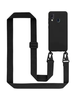 cadorabo Smartphones & Zubehör<Handykette für Samsung Galaxy A40 Hülle in LIQUID SCHWARZ