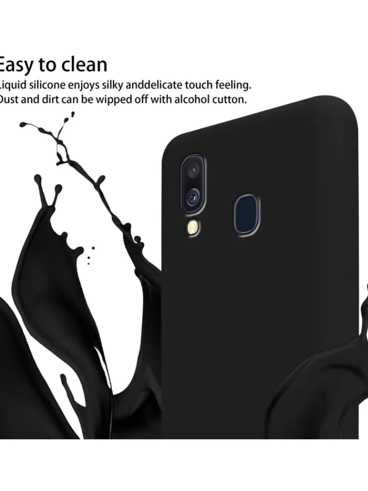 cadorabo Smartphones & Zubehör<Handykette für Samsung Galaxy A40 Hülle in LIQUID SCHWARZ