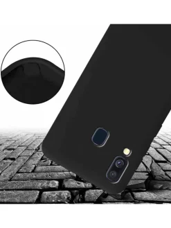 cadorabo Smartphones & Zubehör<Handykette für Samsung Galaxy A40 Hülle in LIQUID SCHWARZ