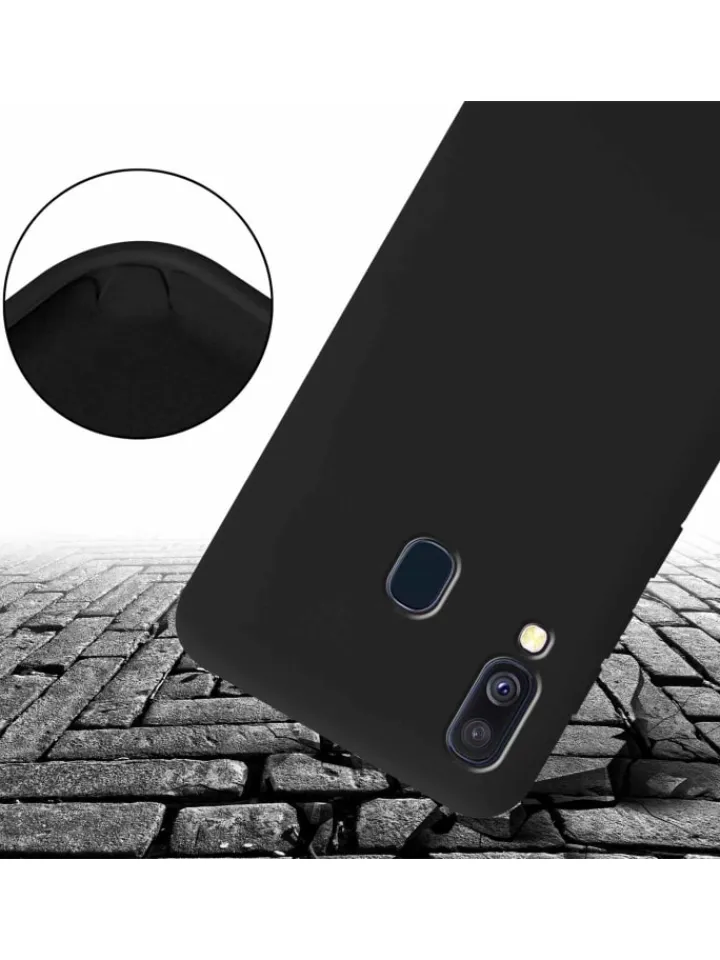 cadorabo Smartphones & Zubehör<Handykette für Samsung Galaxy A40 Hülle in LIQUID SCHWARZ