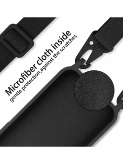 cadorabo Smartphones & Zubehör<Handykette für Samsung Galaxy A40 Hülle in LIQUID SCHWARZ