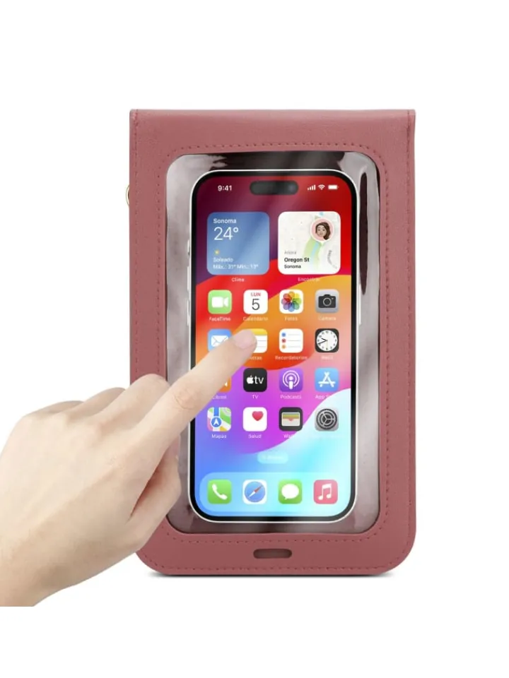 cadorabo Smartphones & Zubehör<Handytasche für Apple iPhone 13 Hülle Umhängetasche in Pink