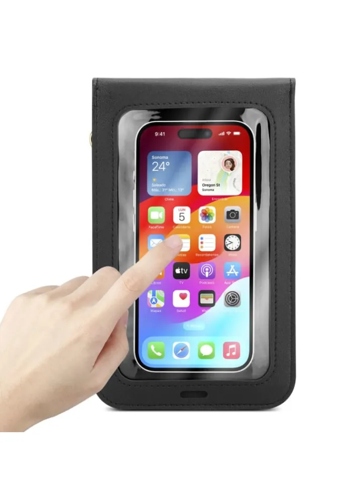 cadorabo Smartphones & Zubehör<Handytasche für Apple iPhone 7 / 7S / 8 Hülle Umhängetasche in Schwarz