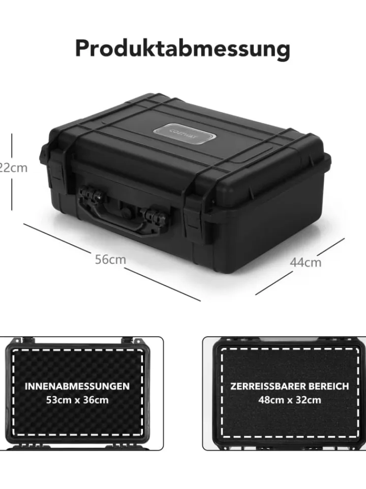 COSTWAY Foto & Video<Hartschalen-Kamerakoffer 22" in Schwarz