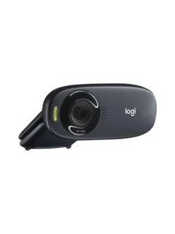 Logitech Foto & Video<HD-Webcam 1280 x 720 Pixel mit Standfuß und Klemm-Halterung in Schwarz