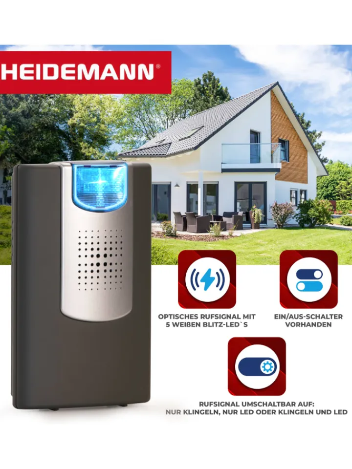 Heidemann Smarthome & Wetterstationen<Funkgong-Set HX Action