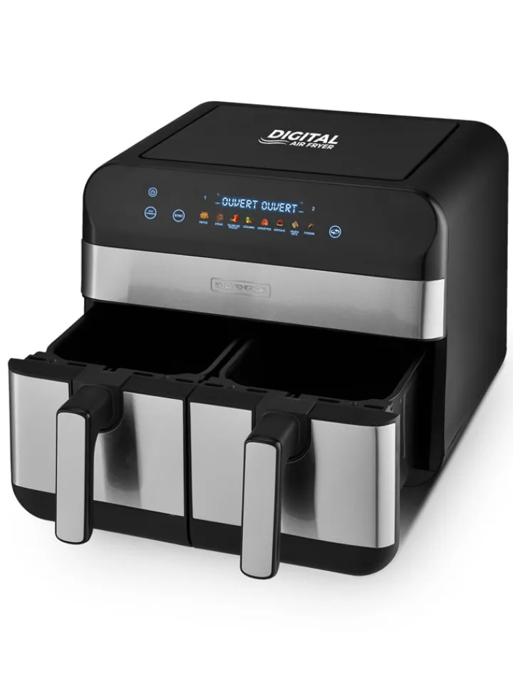 KITCHENCOOK Küchenelektronik<Heißluftfritteuse ''Airflow_9'' in Silber/ Schwarz - (B)44 x (H)37,2 x (T)43 cm