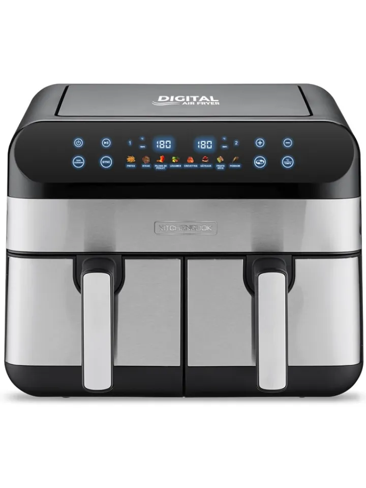 KITCHENCOOK Küchenelektronik<Heißluftfritteuse ''Airflow_9'' in Silber/ Schwarz - (B)44 x (H)37,2 x (T)43 cm