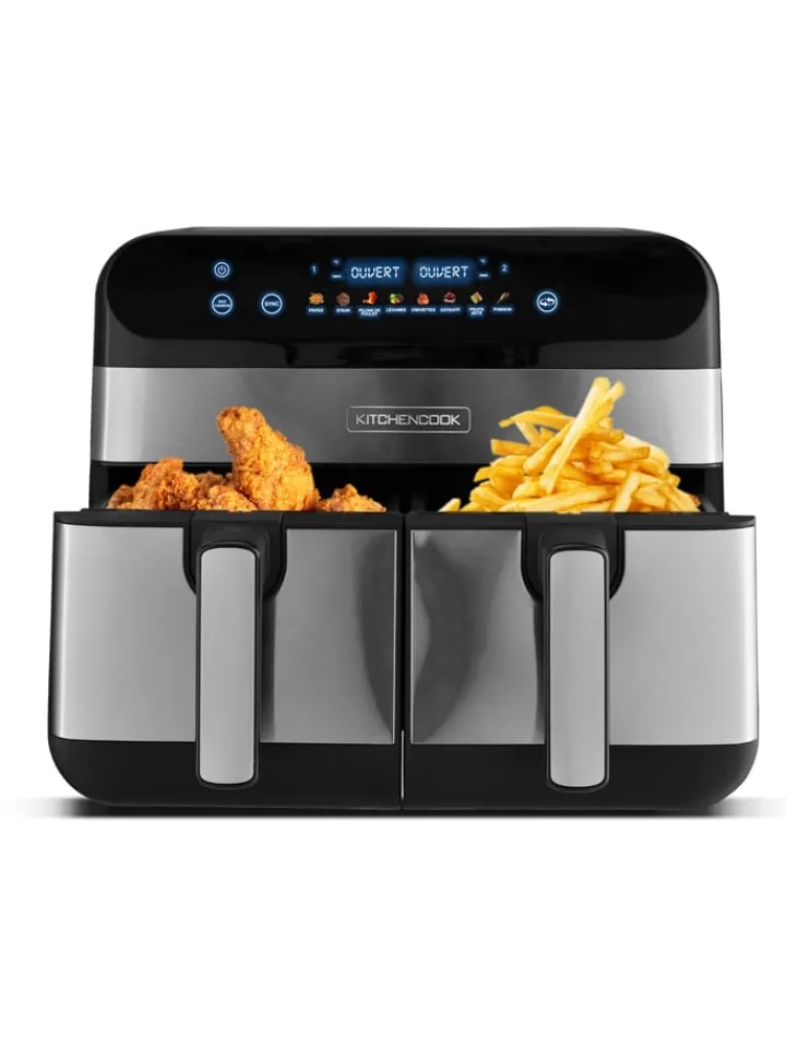 KITCHENCOOK Küchenelektronik<Heißluftfritteuse ''Airflow_9'' in Silber/ Schwarz - (B)44 x (H)37,2 x (T)43 cm