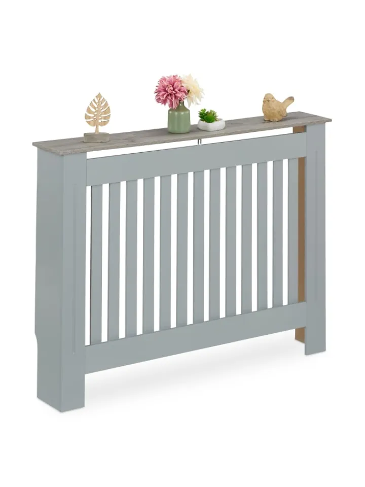 relaxdays Regale & Schränke<Heizkörperverkleidung in Grau - (B)112 x (H)83 x (T)19 cm