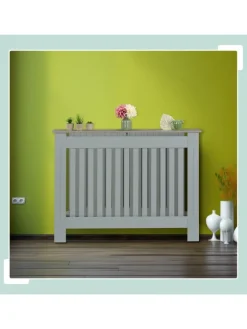 relaxdays Regale & Schränke<Heizkörperverkleidung in Grau - (B)112 x (H)83 x (T)19 cm
