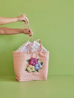 Rice Hunde<Henkeltasche in Rosa - (B)35 x (H)35 x (T)25 cm