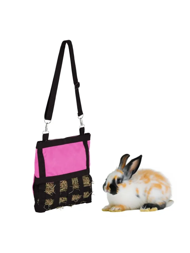 relaxdays Kleintiere<Heutasche in Pink/ Schwarz - (B)30 x (H)30 cm
