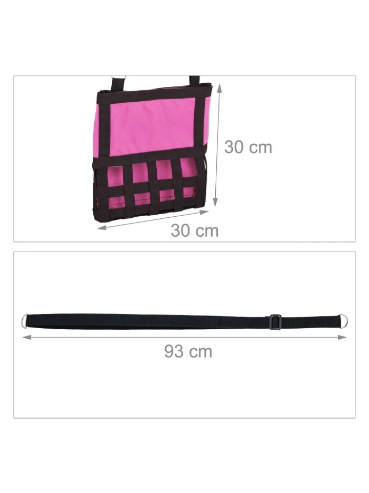 relaxdays Kleintiere<Heutasche in Pink/ Schwarz - (B)30 x (H)30 cm